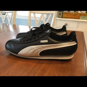 Black and Silver Puma Sneakers